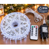 Світлодіодна гірлянда-нитка 100 м, 2000 LED, біле світло з пультом, IP44, срібний дріт